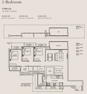 the-sen-floor-plan-3-bedroom-type-c3-singapore